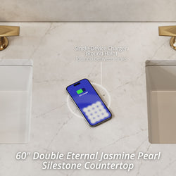 James Martin Brookfield 60" Double Vanity with 3 CM Countertop & FreePower Wireless Charger