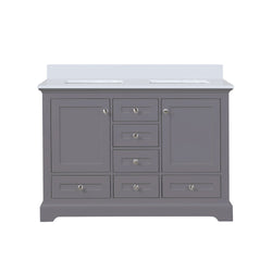Lexora Collection Dukes 48 inch Double Bath Vanity and Cultured Marble Top - Luxe Bathroom Vanities