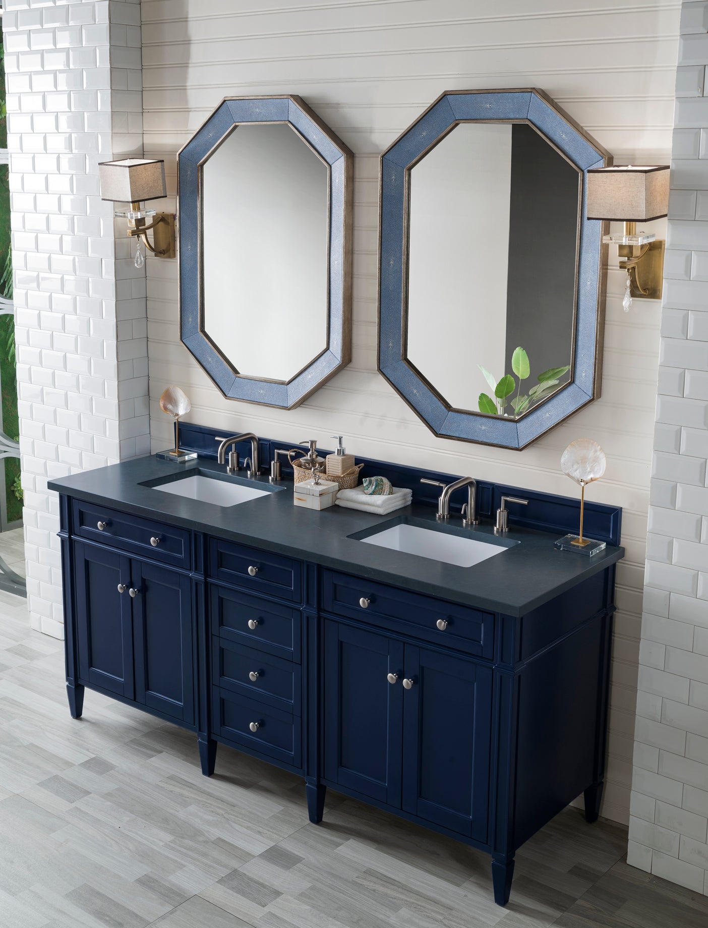 James Martin Brittany 72" Double Vanity with 3 CM Countertop