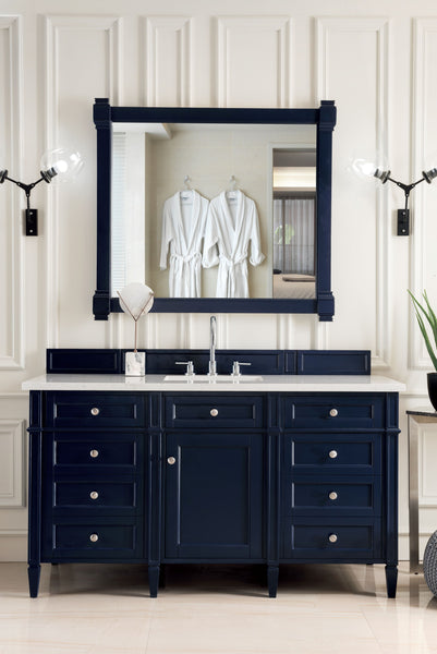 James Martin Brittany 60" Single Vanity with 3 CM Countertop & FreePower Wireless Charger