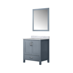 Lexora Collection Jacques 30 inch Bath Vanity, Top, and 28 inch Mirror - Luxe Bathroom Vanities