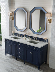 James Martin Brittany 72" Double Vanity with 3 CM Countertop & FreePower Wireless Charger