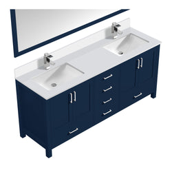 Lexora Collection Jacques 80 inch Double Bath Vanity, Top, Faucet Set, and 30 inch Mirrors - Luxe Bathroom Vanities