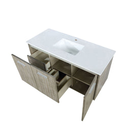 Lexora Collection Fairbanks 48 inch Rustic Acacia Bath Vanity and Cultured Marble Top - Luxe Bathroom Vanities