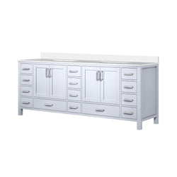 Lexora Collection Jacques 84 inch Double Bath Vanity and White Quartz Top - Luxe Bathroom Vanities