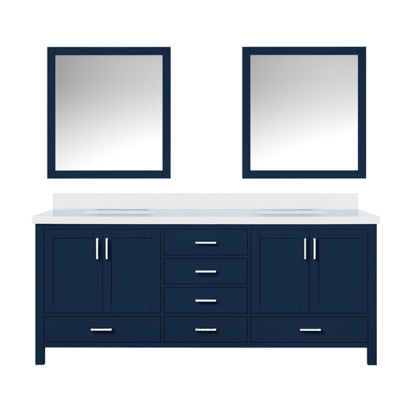 Lexora Collection Jacques 80 inch Double Bath Vanity, Top, and 30 inch Mirrors - Luxe Bathroom Vanities