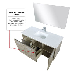 Lexora Collection Fairbanks 48 inch Rustic Acacia Bath Vanity, Cultured Marble Top and Faucet Set - Luxe Bathroom Vanities