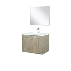 Lexora Collection Fairbanks 30 inch Rustic Acacia Bath Vanity, Cultured Marble Top, Faucet Set and 28 inch Mirror - Luxe Bathroom Vanities