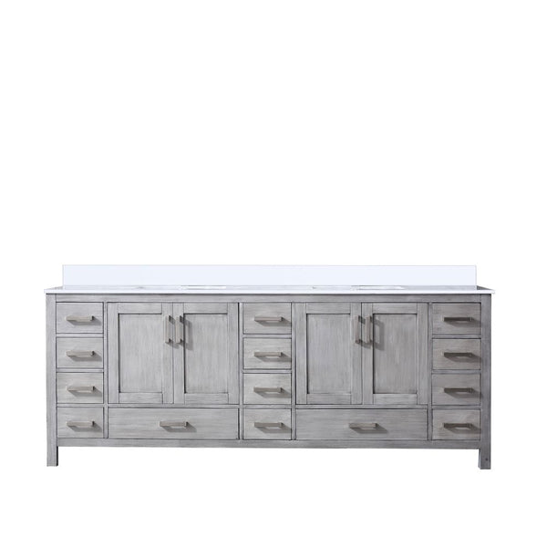 Lexora Collection Jacques 84 inch Double Bath Vanity and White Quartz Top - Luxe Bathroom Vanities