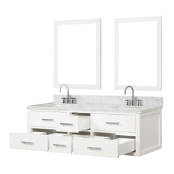 Lexora Collection Castor 60 inch Double Bath Vanity and Carrara Marble Top - Luxe Bathroom Vanities