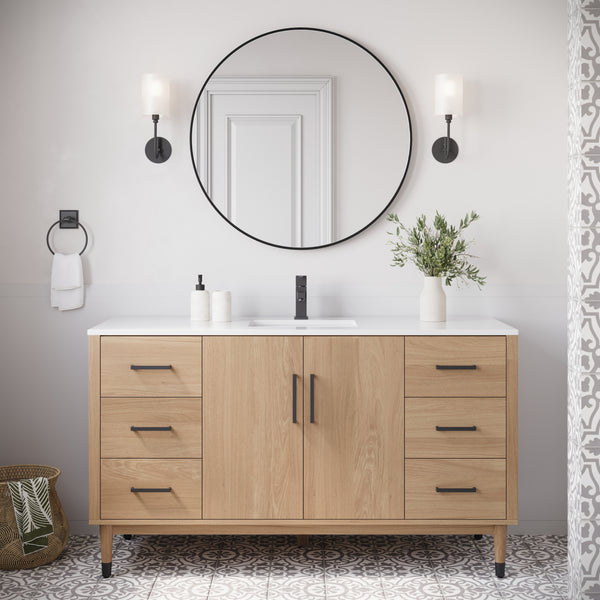 Fresca Sawyer Freestanding Bathroom Cabinet with Top & Sinks