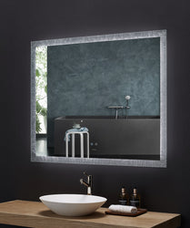 FRYSTA 36 in. x 40 in. LED Frameless Rectangular Mirror with Dimmer and Defogger