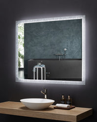 FRYSTA 48 in. x 40 in. LED Frameless Rectangualar Mirror with Dimmer and Defogger