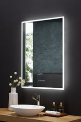 IMMERSION 30 in. x 40 in. LED Frameless Mirror with Bluetooth, Defogger and Digital Display