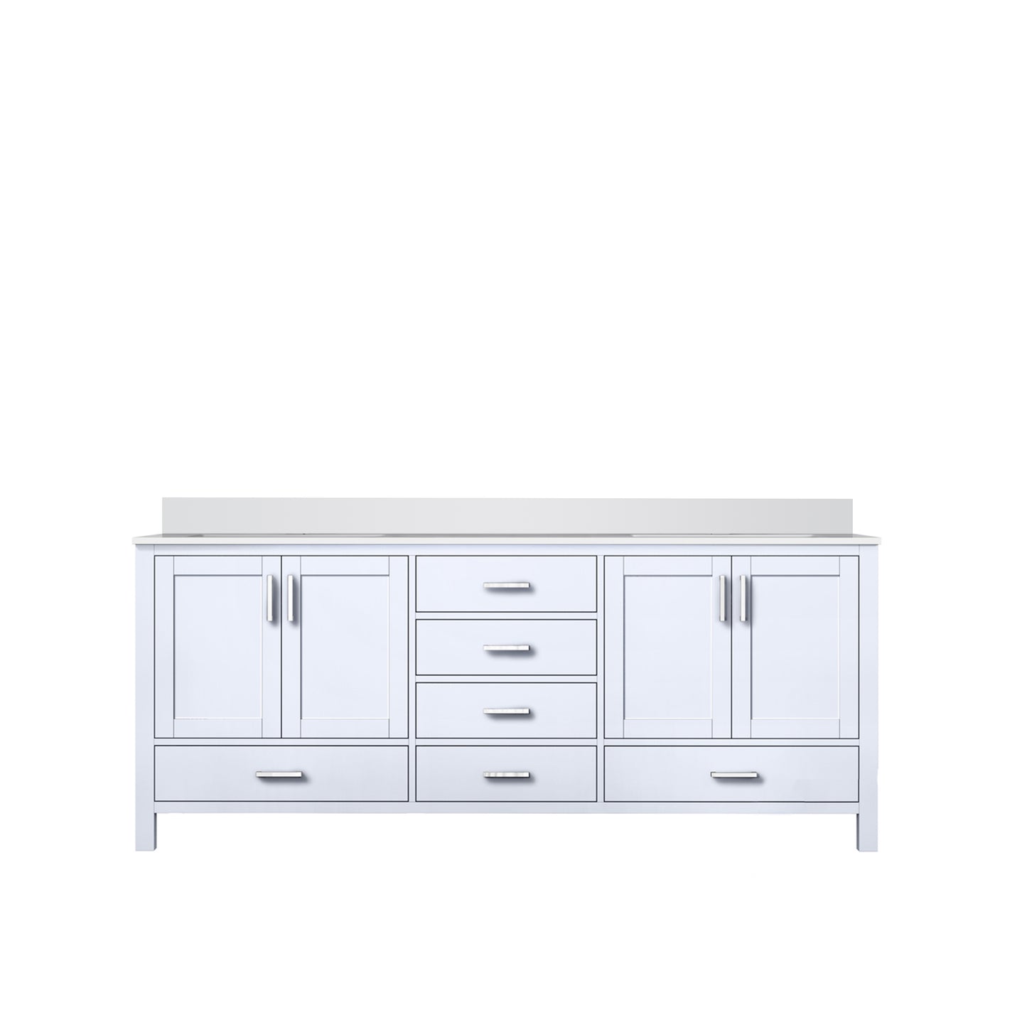 Lexora Collection Jacques 80 inch Double Bath Vanity and White Quartz Top - Luxe Bathroom Vanities