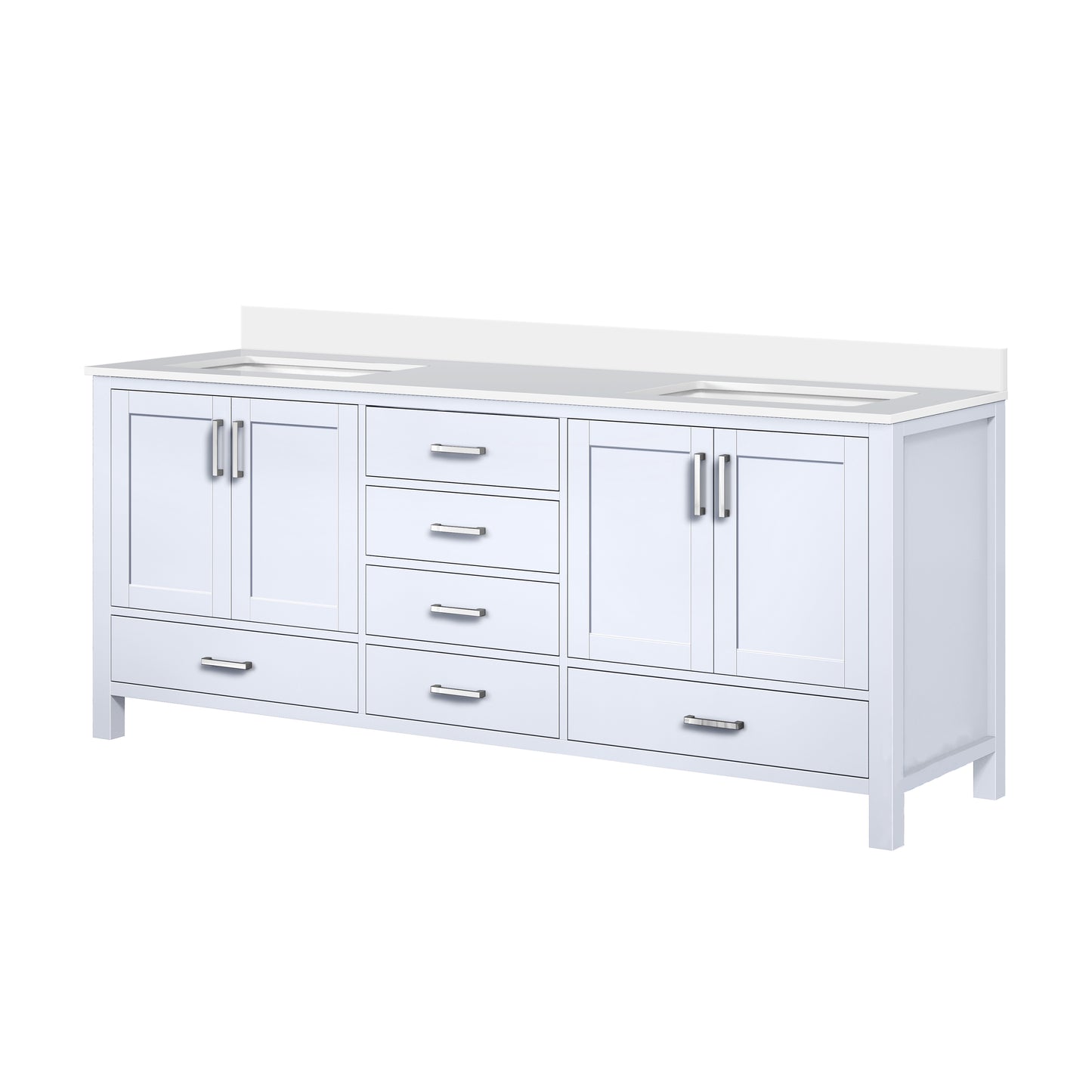 Lexora Collection Jacques 80 inch Double Bath Vanity and Top - Luxe Bathroom Vanities