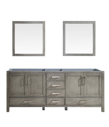 Lexora Collection Jacques 80 inch Double Bath Vanity and 30 inch Mirrors - Luxe Bathroom Vanities