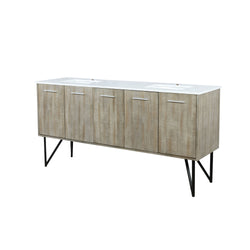 Lexora Collection Lancy 72 inch Rustic Acacia Double Bath Vanity and Cultured Marble Top - Luxe Bathroom Vanities