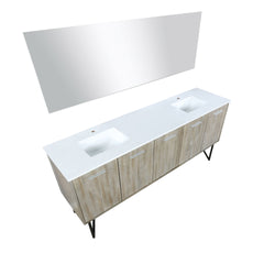 Lexora Collection Lancy 80 inch Rustic Acacia Double Bath Vanity and White Quartz Top - Luxe Bathroom Vanities