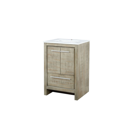 Lexora Collection Lafarre 24 inch Rustic Acacia Bath Vanity and Cultured Marble Top - Luxe Bathroom Vanities