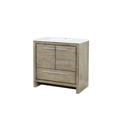 Lexora Collection Lafarre 36 inch Rustic Acacia Bath Vanity and Cultured Marble Top - Luxe Bathroom Vanities