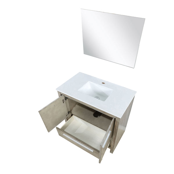 Lexora Collection Lafarre 36 inch Bath Vanity and White Quartz Top - Luxe Bathroom Vanities