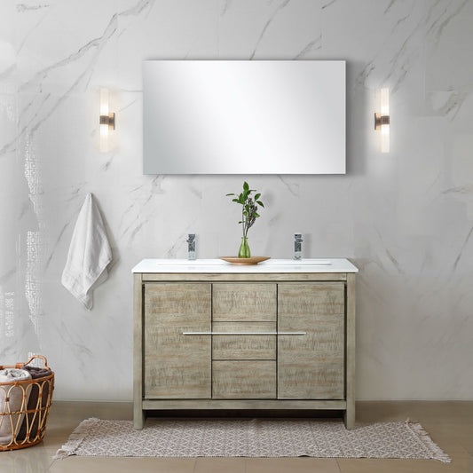 Lexora Collection Lafarre 48 inch Double Bath Vanity, Cultured Marble Top and Faucet Set - Luxe Bathroom Vanities