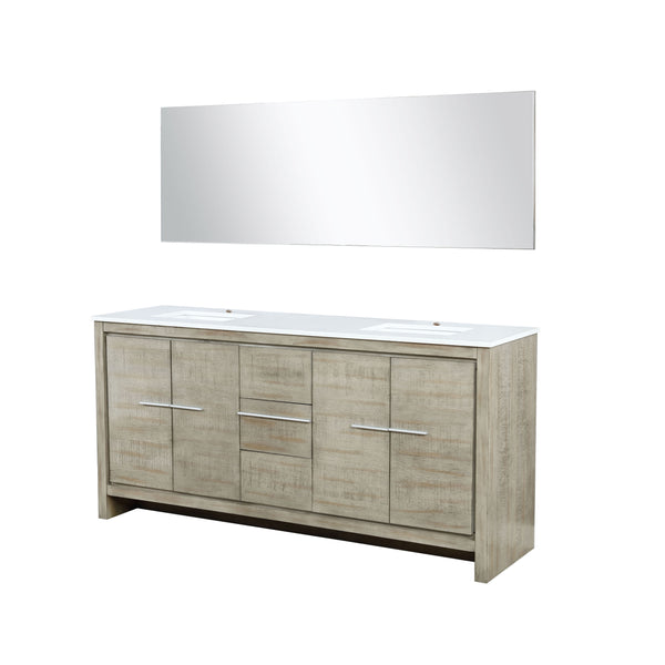 Lexora Collection Lafarre 72 inch Rustic Acacia Double Bath Vanity and Cultured Marble Top - Luxe Bathroom Vanities
