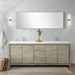 Lexora Collection Lafarre 80 inch Rustic Acacia Double Bath Vanity and Cultured Marble Top - Luxe Bathroom Vanities