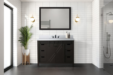 Lexora Collection Marsyas 48 inch Bath Vanity and Cultured Marble Countertop - Luxe Bathroom Vanities