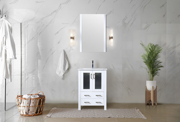Lexora Collection Volez 24 inch Bath Vanity and White Ceramic Top - Luxe Bathroom Vanities