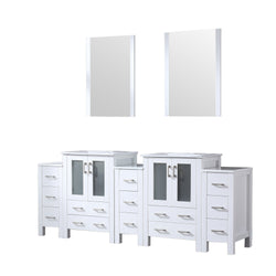 Lexora Collection Volez 84 inch Single Bath Vanity with Side Cabinets, and White Ceramic Top - Luxe Bathroom Vanities