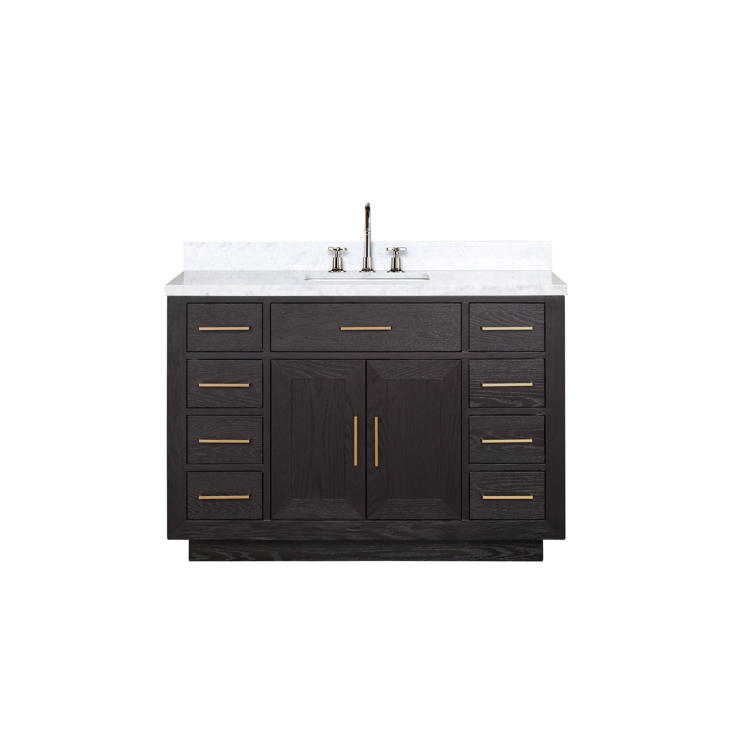 Lexora Collection Lexora Collection Abbey 48 inch Single Bath Vanity, Carrara Marble Top, and Faucet Set - Luxe Bathroom Vanities