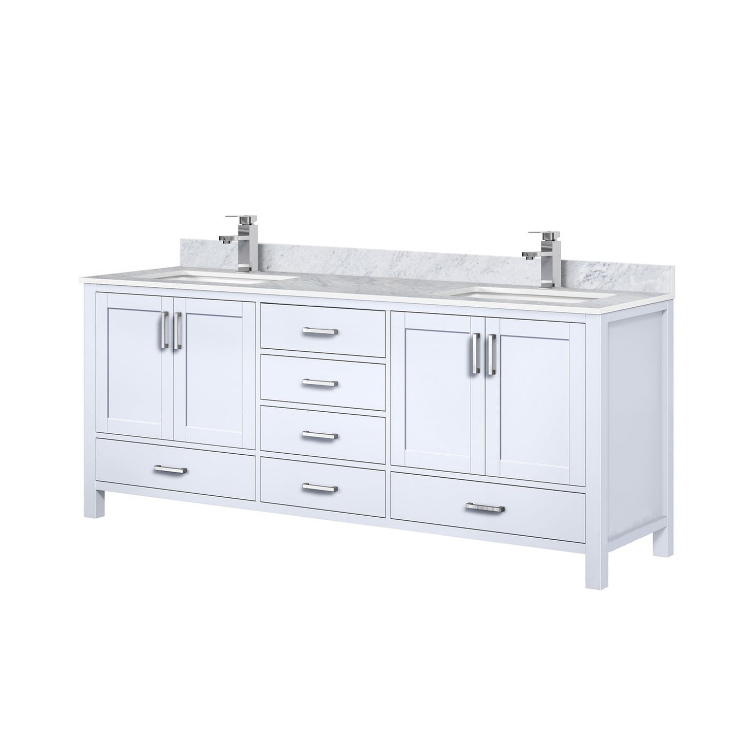 Lexora Collection Jacques 80 inch Double Bath Vanity, Top, and Faucet Set - Luxe Bathroom Vanities