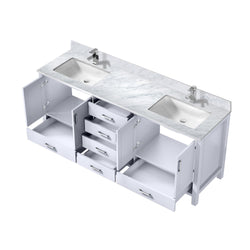 Lexora Collection Jacques 80 inch Double Bath Vanity, Top, and Faucet Set - Luxe Bathroom Vanities