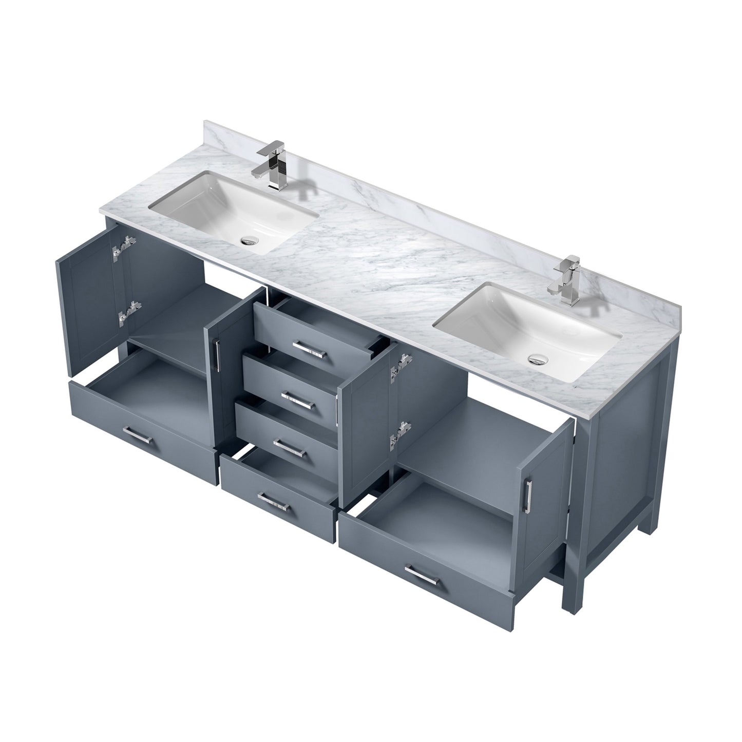 Lexora Collection Jacques 80 inch Double Bath Vanity, Top, and Faucet Set - Luxe Bathroom Vanities