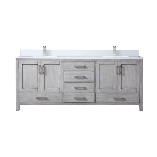 Lexora Collection Jacques 80 inch Double Bath Vanity, Top, and Faucet Set - Luxe Bathroom Vanities