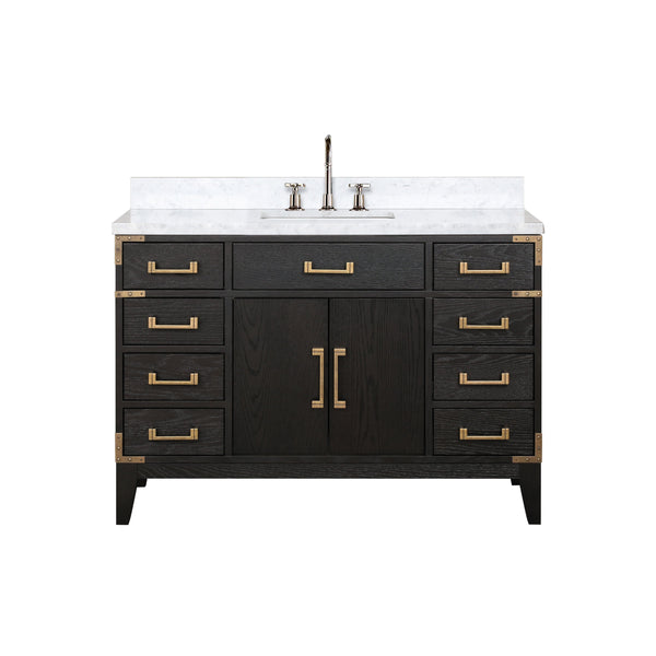 Lexora Collection Laurel 48 inch Double Bath Vanity and Carrara Marble Top - Luxe Bathroom Vanities