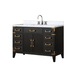 Lexora Collection Laurel 48 inch Double Bath Vanity and Carrara Marble Top - Luxe Bathroom Vanities