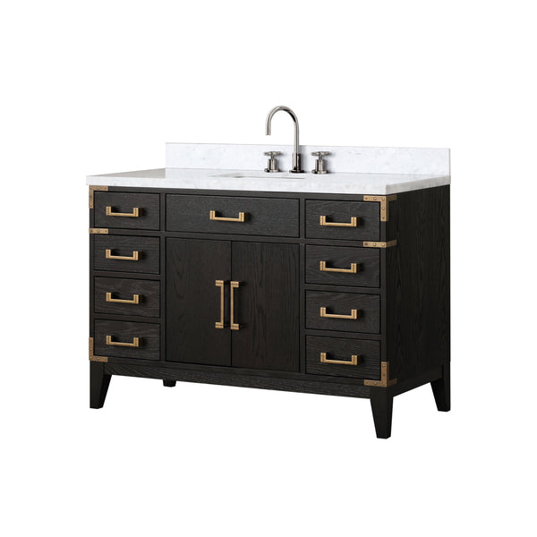 Lexora Collection Laurel 48 inch Double Bath Vanity and Carrara Marble Top - Luxe Bathroom Vanities