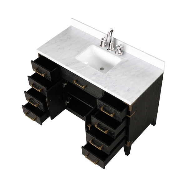 Lexora Collection Laurel 48 inch Double Bath Vanity and Carrara Marble Top - Luxe Bathroom Vanities