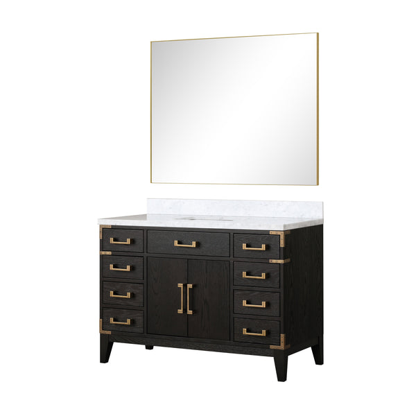 Lexora Collection Laurel 48 inch Double Bath Vanity and Carrara Marble Top - Luxe Bathroom Vanities