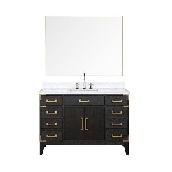 Lexora Collection Laurel 48 inch Double Bath Vanity and Carrara Marble Top - Luxe Bathroom Vanities