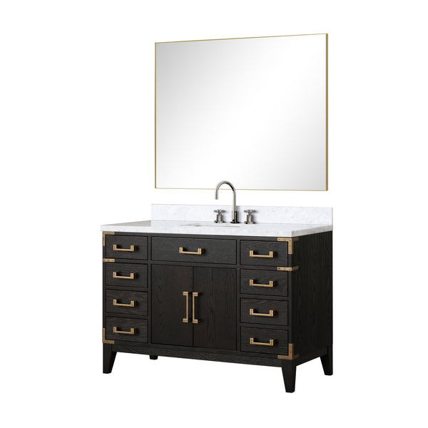 Lexora Collection Laurel 48 inch Double Bath Vanity and Carrara Marble Top - Luxe Bathroom Vanities