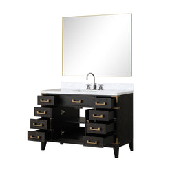 Lexora Collection Laurel 48 inch Double Bath Vanity and Carrara Marble Top - Luxe Bathroom Vanities