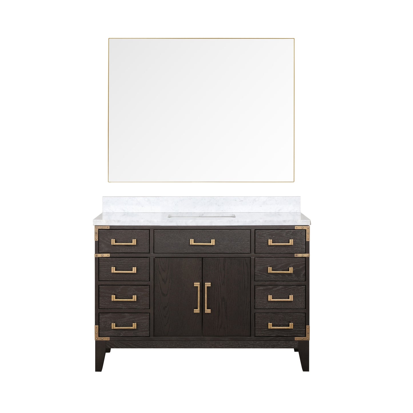 Lexora Collection Laurel 48 inch Double Bath Vanity and Carrara Marble Top - Luxe Bathroom Vanities