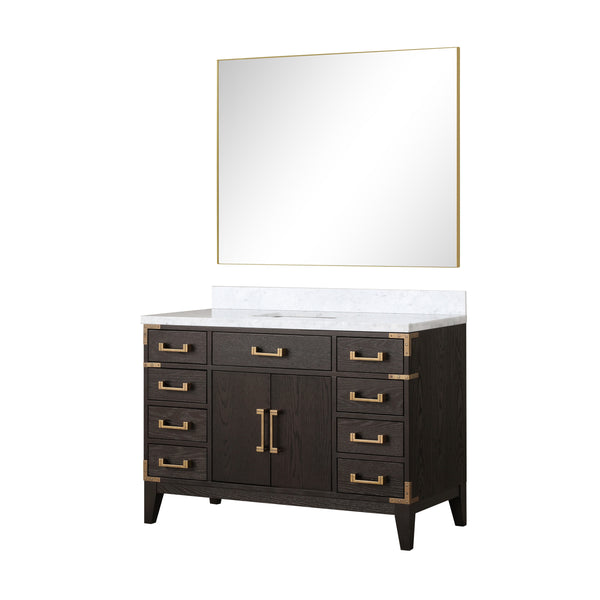 Lexora Collection Laurel 48 inch Double Bath Vanity and Carrara Marble Top - Luxe Bathroom Vanities