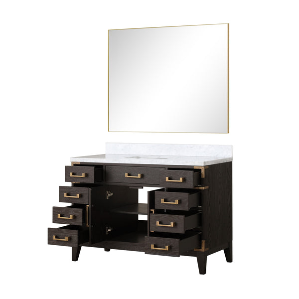 Lexora Collection Laurel 48 inch Double Bath Vanity and Carrara Marble Top - Luxe Bathroom Vanities