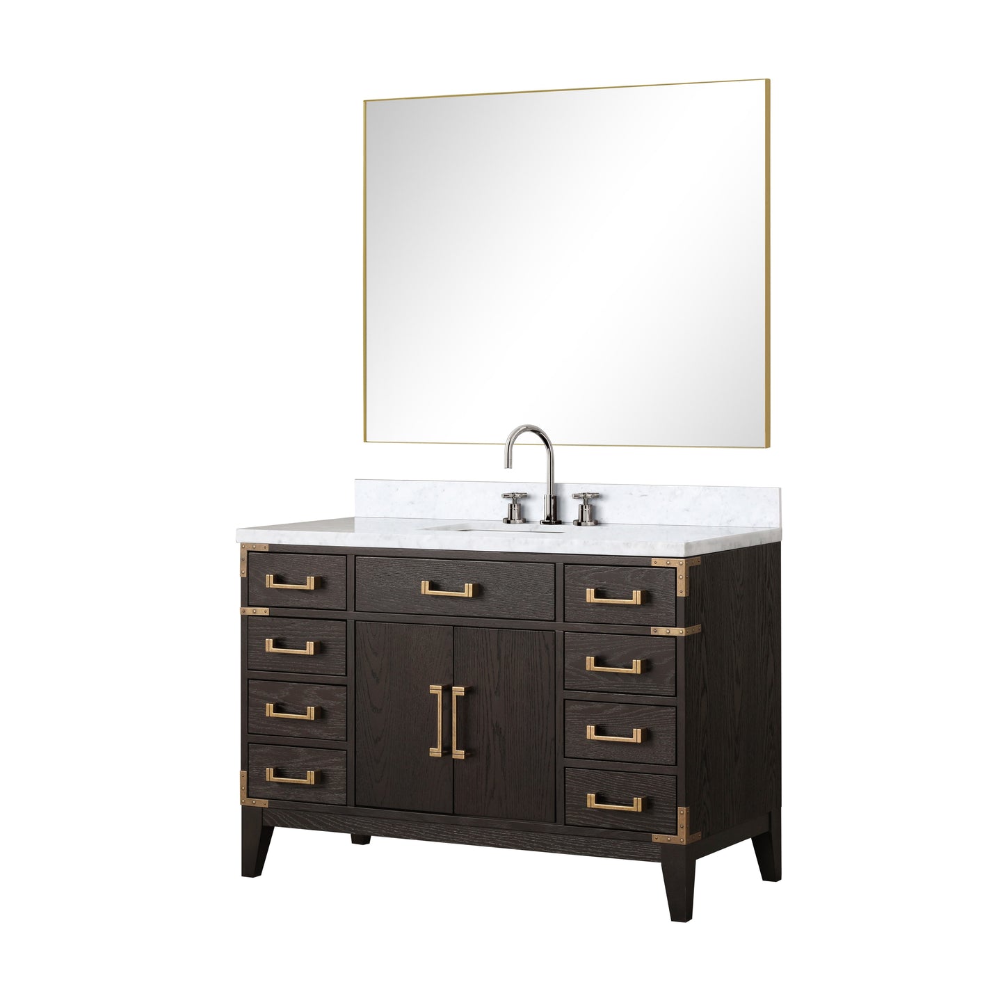 Lexora Collection Laurel 48 inch Double Bath Vanity and Carrara Marble Top - Luxe Bathroom Vanities