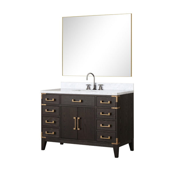 Lexora Collection Laurel 48 inch Double Bath Vanity and Carrara Marble Top - Luxe Bathroom Vanities